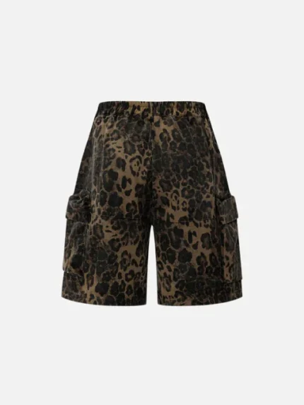 Aelfric Eden Big Pocket Leopard Print Shorts