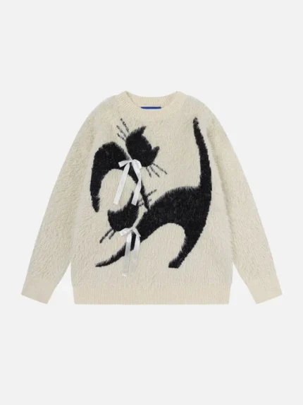 Aelfric Eden Bow Cat Graphic Sweater