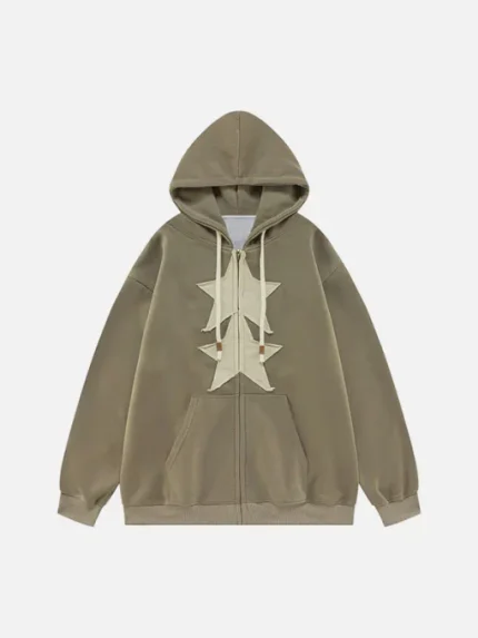 Aelfric Eden 3D Print Star Zip Up Hoodie