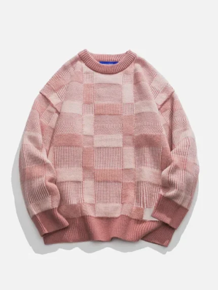Aelfric Eden 3D Print Plaid Sweater
