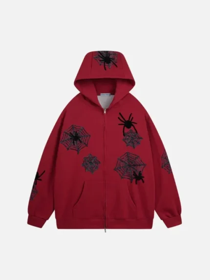 Aelfric Eden 3D Print Spider Zip Up Hoodie