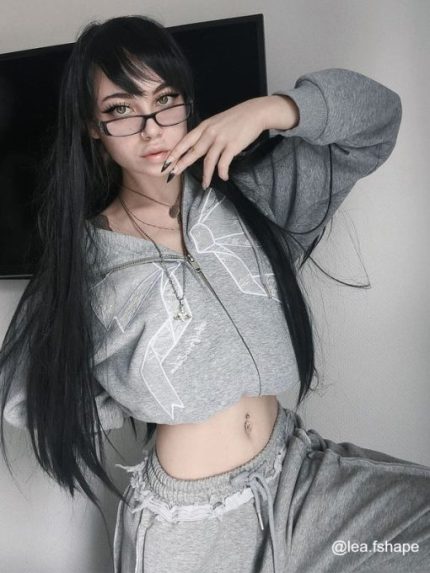 Aelfric Eden 3D Printing Lace Bow Zip Up Hoodie