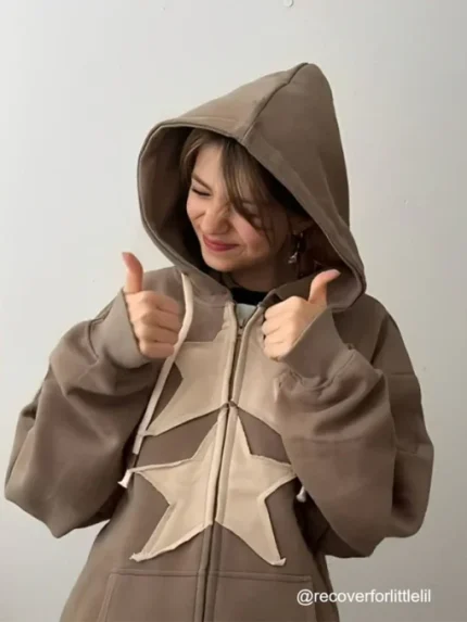 Aelfric Eden 3D Print Star Zip Up Hoodie