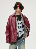 Aelfric Eden Vintage Burgundy Leather Jacket