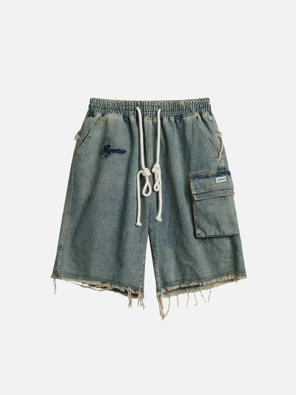 Aelfric Eden Washed Fringe Denim Shorts Aelfric Eden Washed Fringe Denim Shorts