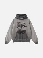 Aelfric Eden Blurring Cherry Washed Hoodie Grey