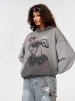 Aelfric Eden Blurring Cherry Washed Hoodie Grey