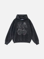 Aelfric Eden Blurring Cherry Washed Hoodie Black