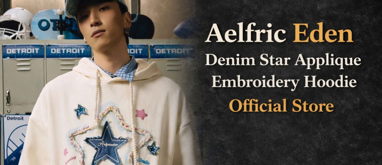 Aelfric Eden Denim Star Applique Embroidery Hoodie Official Store